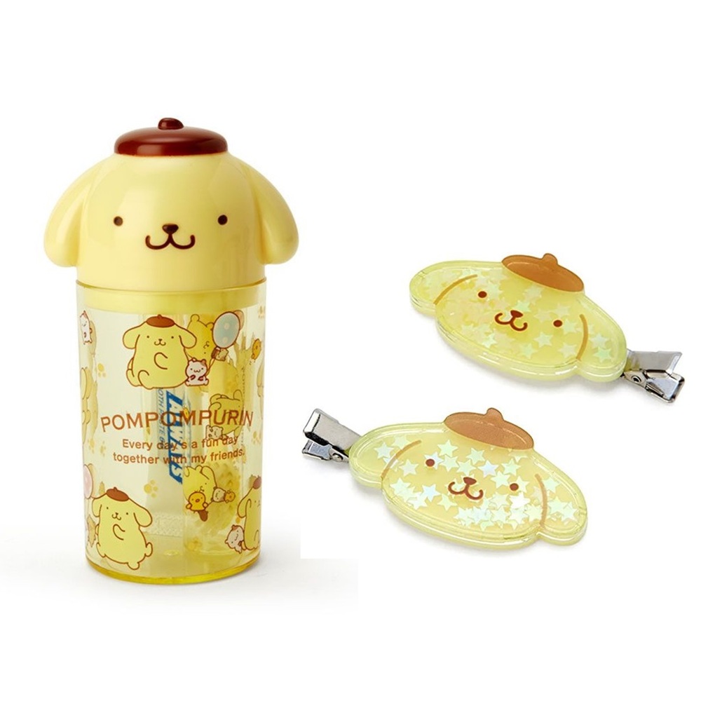 Pompompurin Holographic Confetti Hair Clips & Toothbrush Set